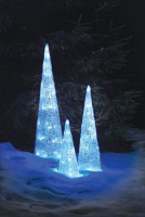 Hellum LED-Pyramide 45cm 16 BS eisblau außen