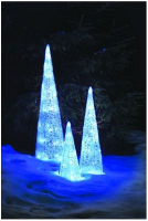 Hellum LED-Pyramide 70cm 24 BS eisblau außen