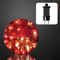 Hellum LED-Glaskugel Rissoptik 30cm 32 BS rot außen