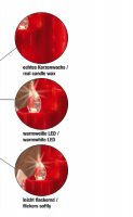 Hellum LED-Wachskerzen-Kombination warmweiß/rot innen