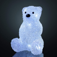 Hellum LED-Eisbär Acryl sitzend 19cm 10 BS weiß innen