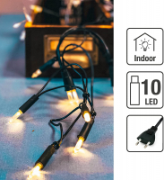 Hellum LED-Lichterkette Pisello 10 BS warmweiß/grün innen