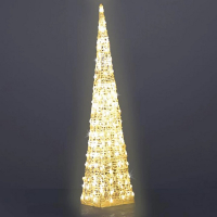 Hellum LED-Pyramide Tauperlen 150cm 420 BS warmweiß außen