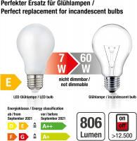 Hellum LED-E27 Standardlampe 2700K 7W 680lm matt