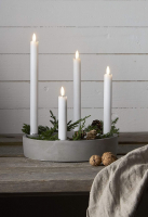 STAR Trading LED-Wachskerzen-Set Flamme weiß 16-28cm 4er-Set