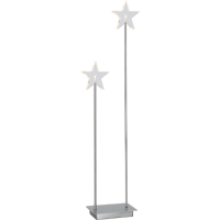 STAR Trading LED-Sternen-Standleuchte Karla Duo silber 2 BS