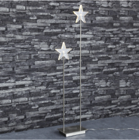 STAR Trading LED-Sternen-Standleuchte Karla Duo silber 2 BS