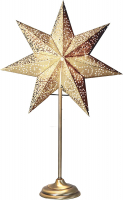 STAR Trading Stern Papier Antique 55cm mit Fuß messing/gold innen