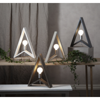 STAR Trading Holzlampe KIL 48cm grau-beige