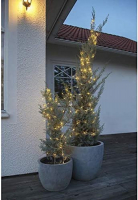 STAR Trading LED-Lichterkette Dew Drops outdoor 100 BS ww/silber, außen