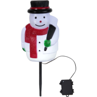 STAR Trading LED-Schneemann 28 cm mit Erdspieß