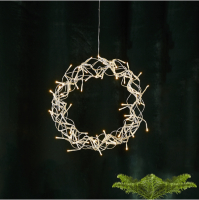 STAR Trading LED-Kranz Curly 30cm ww/transparent innen