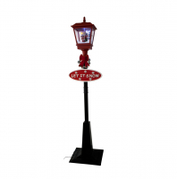 monopol Schneiende LED Laterne 180 cm rot mit Weihnachtsmann