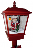 monopol Schneiende LED Laterne 180 cm rot mit Weihnachtsmann