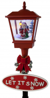 monopol Schneiende LED Laterne 180 cm rot mit Weihnachtsmann