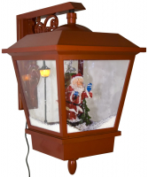 monopol Schneiende LED Wandlaterne 45 cm, rot, mit Weihnachtsmann