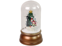 LEAN Toys Weihnachtskuppel mit Schnee und Musik, Weihnachtsmann, Gold