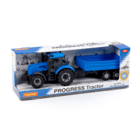 Polesie Traktor Progress mit Anhänger, Schwungantrieb Box