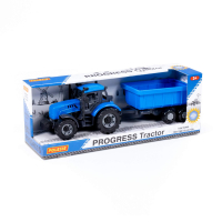 Polesie Traktor Progress mit Kippanhänger, Schwungantrieb Box