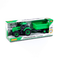Polesie Traktor Progress mit Kippanhänger, Schwungantrieb Box