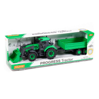 Polesie Traktor Progress mit Schaufel und Kippanhänger grün Box