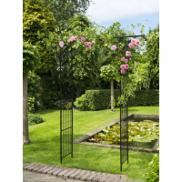 NATURE Metall-Rosenbogen, verzinkter Stahl, schwarz - H 232 x 114 x 66 cm
