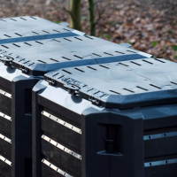 NATURE Thermo-Kompostsilo - PP, 1200 l, schwarz, faltbar - H 82,6 x 198 x 71,9 cm