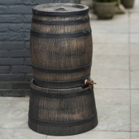 NATURE Set: Regenwassertank, Tonne rund + Ständer (Modell Whiskey) 50 l