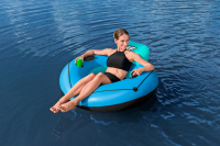 Bestway Hydro-Force Schwimmring mit Rückenlehne White Cap Rider Durchmesser 119 cm