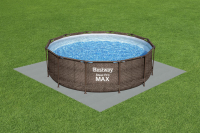 Bestway Flowclear Pool-Bodenschutzfliesen Set, 9 Stück x 50 x 50 cm, grau