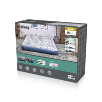 Bestway TriTech Luftbett Fashion Flock mit integrierter Elektropumpe Double XL/Lo 203 x 152 x 30 cm