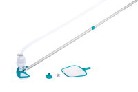 Bestway Poolpflege Basis-Set AquaClean™ mit pumpenbetriebenem Poolsauger & Kescher für Poolgrößen bis 610 cm