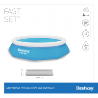 Bestway Fast Set Aufstellpool-Set mit Filterpumpe Durchmesser 244 x 61 cm