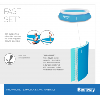 Bestway Fast Set Aufstellpool-Set mit Filterpumpe Durchmesser 244 x 61 cm