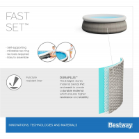Bestway Fast Set Aufstellpool-Set mit Filterpumpe Durchmesser 457 x 107 cm