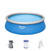 Bestway Fast Set Aufstellpool-Set mit Filterpumpe Durchmesser 457 x 122 cm