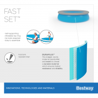 Bestway Fast Set Aufstellpool-Set mit Filterpumpe Durchmesser 457 x 122 cm
