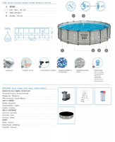Bestway Steel Pro MAX Frame Pool Komplett-Set mit Filterpumpe Durchmesser 549 x 122 cm