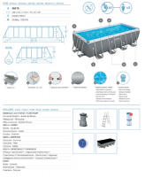 Bestway Power Steel Frame Pool Komplett-Set mit Filterpumpe 488 x 244 x 122 cm