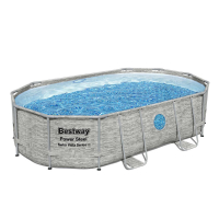 Bestway Power Steel Swim Vista Series Frame Pool Komplett-Set mit Sandfilteranlage 488 x 305 x 107 cm