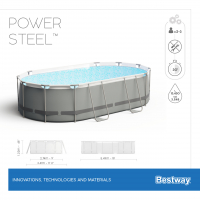 Bestway Power Steel Frame Pool Komplett-Set mit Filterpumpe 549 x 274 x 122 cm