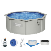 Bestway Hydrium Stahlwandpool Komplett-Set mit Sandfilteranlage Durchmesser 360 x 120 cm