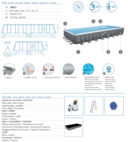 Bestway Power Steel Frame Pool Komplett-Set mit Sandfilteranlage 956 x 488 x 132 cm