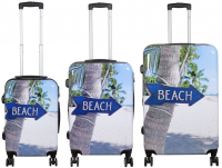 monopol Kofferset 3tlg Reisekoffer Polycarbonat Hartschale Beach
