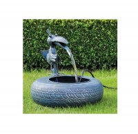 Metall-Brunnen Gartenbrunnen Vogeltränke VOGEL mit Wasserspiel + Elektropumpe
