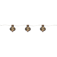 LED-Minilichterkette, Zwiebelkugeln, 12 warmweiße LEDs, rauchfarben