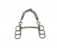 Postkandare, 3 Ringe, Stange, Argentan 18,5 cm