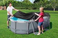 Bestway PVC-Abdeckplane 305 x 184 cm, schwarz, oval