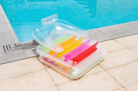 Bestway Luftmatratze Summer Colors mit Rückenlehne + klappbarem Fußteil 201 x 89 cm