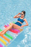 Bestway Luftmatratze Summer Colors mit Rückenlehne + klappbarem Fußteil 201 x 89 cm